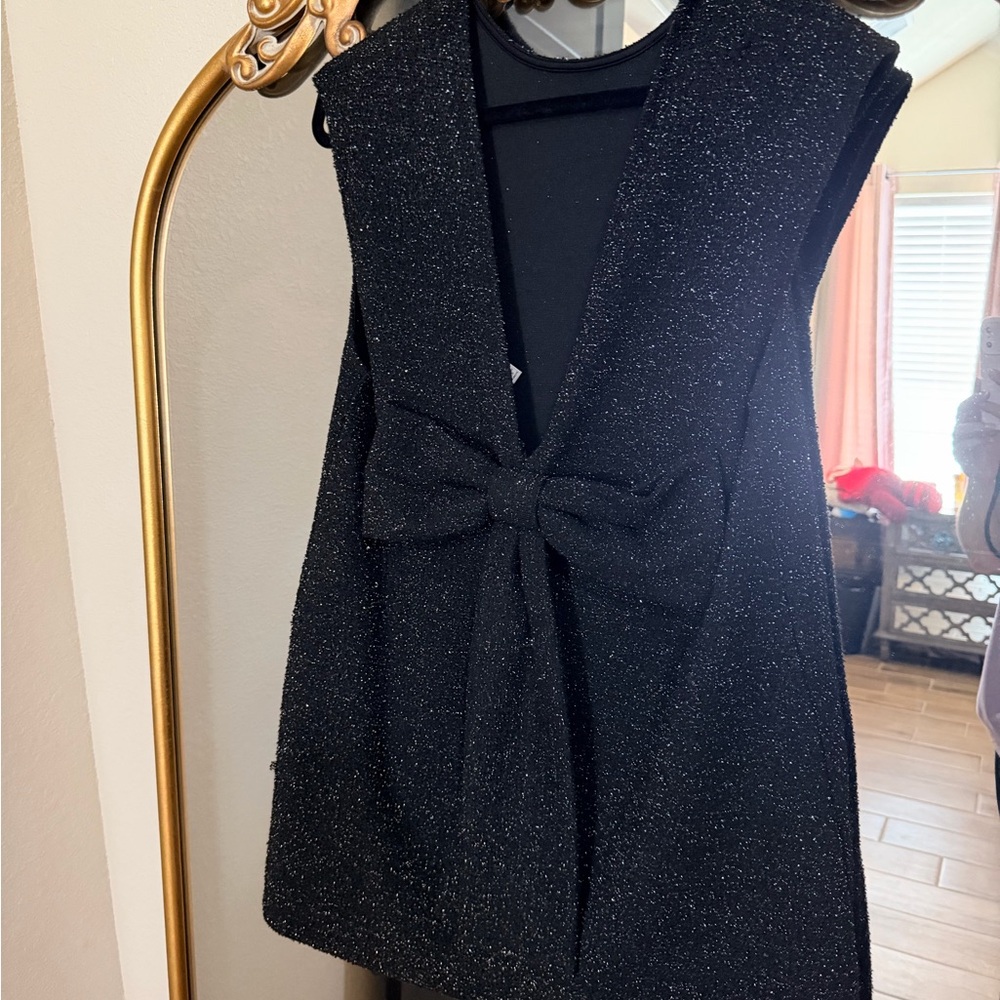 H & M Black Sleeveless Dress with back bow detail